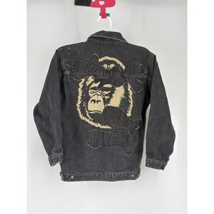 VTG G-Unit Kids Denim Jacket Youth 7 Gorilla Graphic Hip Hop Y2K Trucker Coat